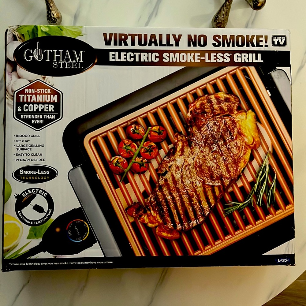 Gotham Steel Smokeless Indoor Grill, Nonstick Indoor Smokeless Grill w/Ceramic